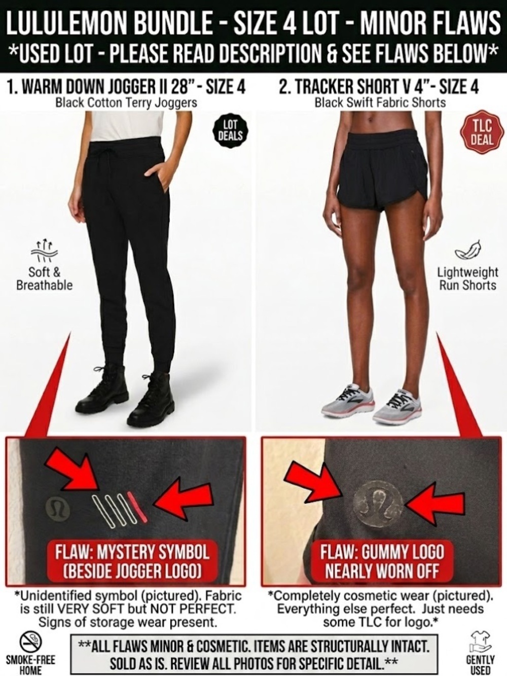 Lululemon Size 4 Bundle | Tracker Shorts & Warm Down Joggers